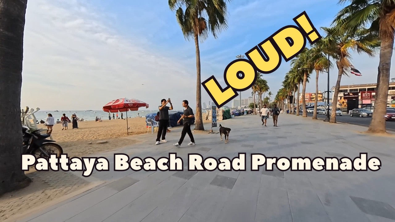 Pattaya 🇹🇭: Beach Road Promenade POV Walk | SO NOISY!