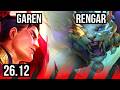 GAREN vs RENGAR (TOP) | 48K damage | KR Master | 26.12