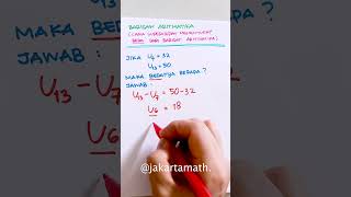 TRIK SUPER CEPAT Menentukan Beda Barisan Aritmatika dalam Sekejap #aritmatika #maths #shortsvideo