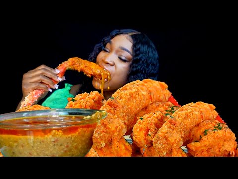 KING CRAB SEAFOOD MUKBANG |  ALFREDO SAUCE | SEAFOOD BOIL  | ASMR EATING