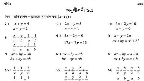অষ্টম শ্রেণি অনুশীলনী ৬.১ এর ১ নং প্রতিস্থাপন পদ্ধতি