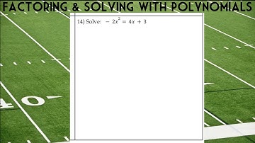 Solve the Polynomial Equation:  −2𝑥² =  4𝑥 ＋3