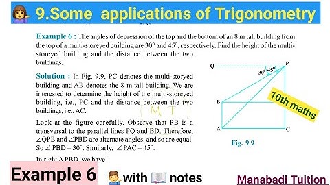 10th class math| Chapter 9💁‍♂️| Some applications of trigonometry| 🙋‍♀️Example 6|CBSE|NCERT|