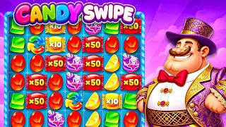 NEW CANDY SWIPE SLOT ALMOST MAX WIN!
