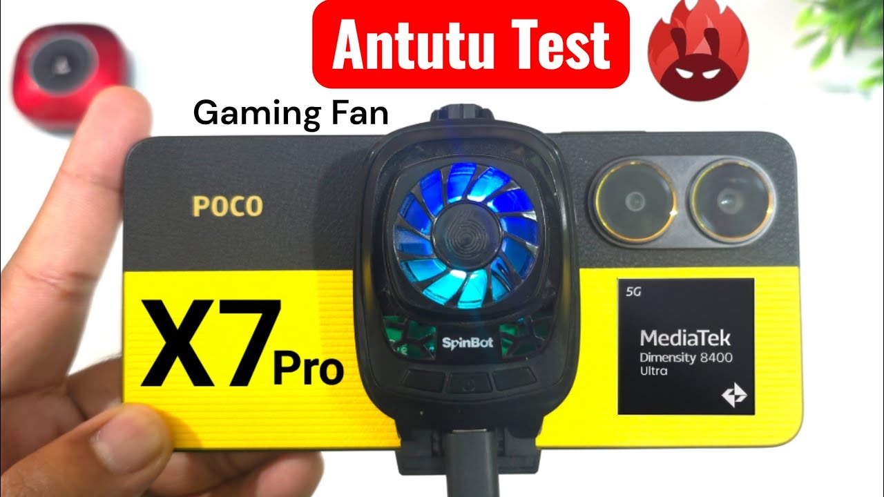POCO X7 PRO Antutu с использованием игрового охлаждающего вентилятора 🔥🔥🔥🔥 