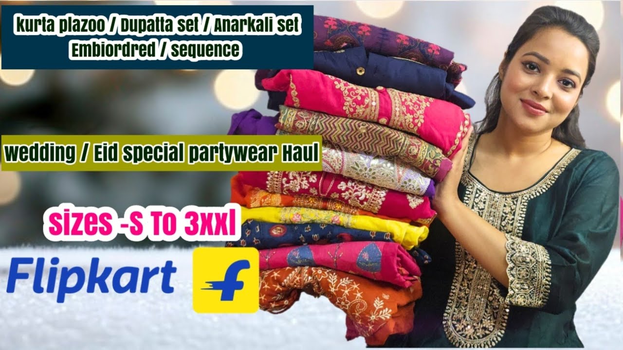 🥰❤️Designer Wedding/Eid patywear kurta Dupatta set/Gowns/plazoo set/Anarkali ||Flipkart Dresses🥰❤️||