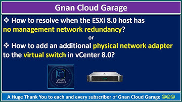 How to resolve when the ESXi 8 has no management network redundancy? Add a NIC to vSwitch in VC 8.0