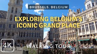 Let&#39;s Walk to the Iconic Grand Place in Brussels, Belgium | 4K Walking Tour | Spring 2024
