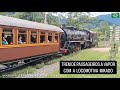 Trem de passageiros a vapor com a locomotiva Mikado