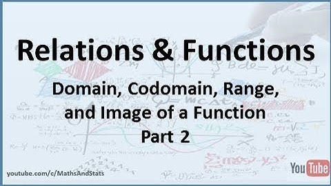 Relations and Functions: Domain, Codomain, Range and the Image of a Function - Part 2