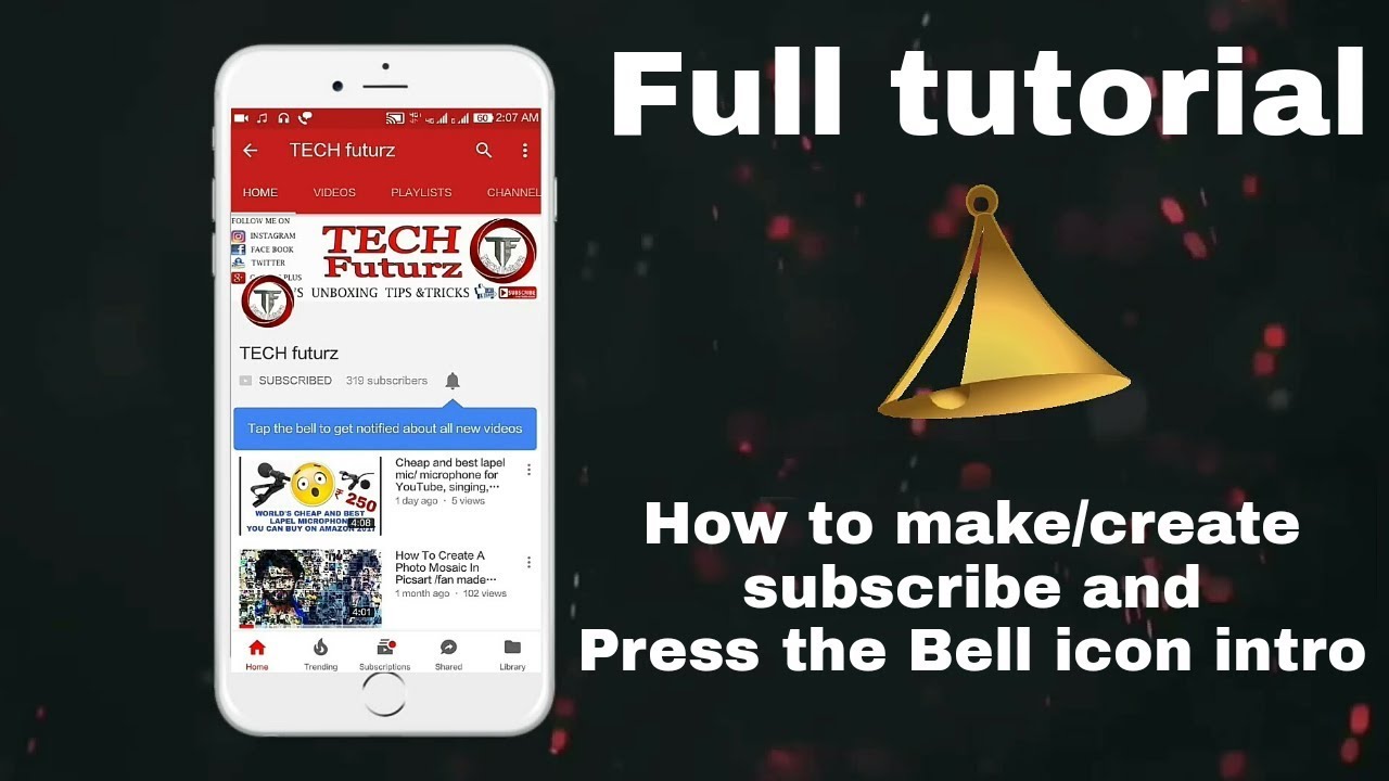 How to make/create Subscribe & Bell icon Intro!! Easiest tutorial step by step.