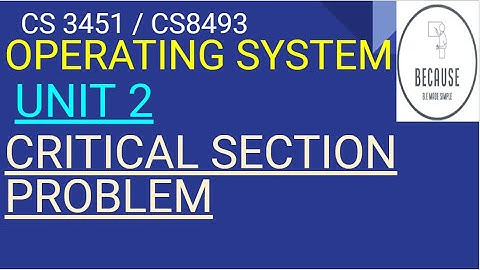 2.9 Critical Section problem in Tamil