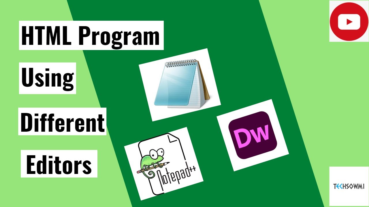 HTML Program using different editors | Explained in Tamil | Notepad ...