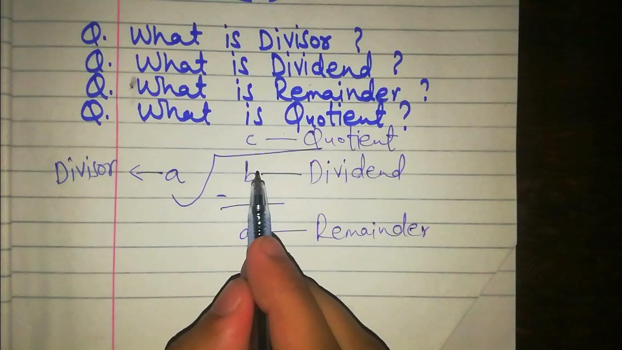 What is Quotient? Dividend Divisor Remainder YouTube