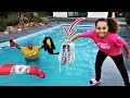 DAD'S CLOTHES IN OUR SWIMMING POOL PRANK!!