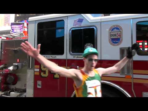 FDNY Engine 54 Bumps Skateboarder Returning to Quarters