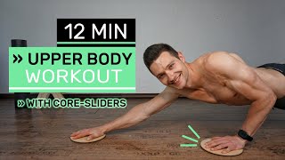 12 MIN UPPER BODY WORKOUT with CORE-SLIDERS | Home Workout | Intermediate Level | Kai Brinkmann