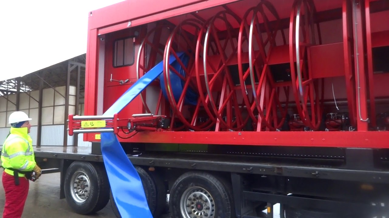 Hose reel for 12" layflat hose