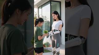 household assistant, female humanoid robot helps this girl #humanoidrobot #ai