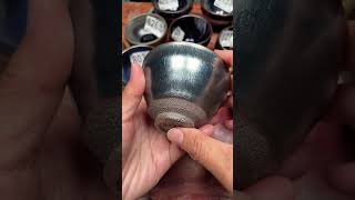 Black ceramic Jianzhan tea cups Tenmoku tea bowls hare’s fur partridge feather天目茶碗 黑瓷建盞 宋代點茶 兔毫