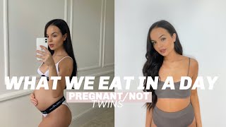 WHAT WE EAT IN A DAY- pregnant vs not! Ayse \& Zeliha