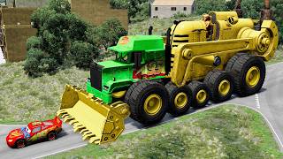 Giant ROCK DUMP TRUCK McQueen Eater VS Cars Lightning McQueen Escape Monster - Beamng.Drive screenshot 4