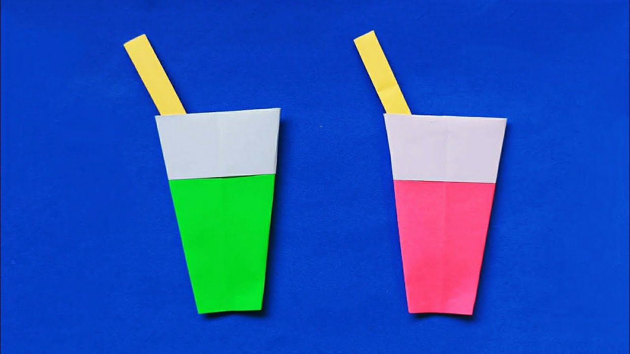 Cara Membuat Origami Gelas Jus Origami Juice Glass Paper Crafts