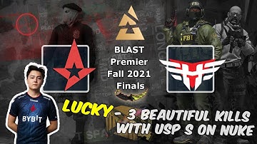 Lucky - 3 beautiful kills with USP S on Nuke, Astralis vs Heroic, BLAST Premier Fall Final 2021