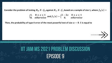 IIT JAM MS 2021 Problem 27 Solution | Testing of Hypothesis | Cheenta