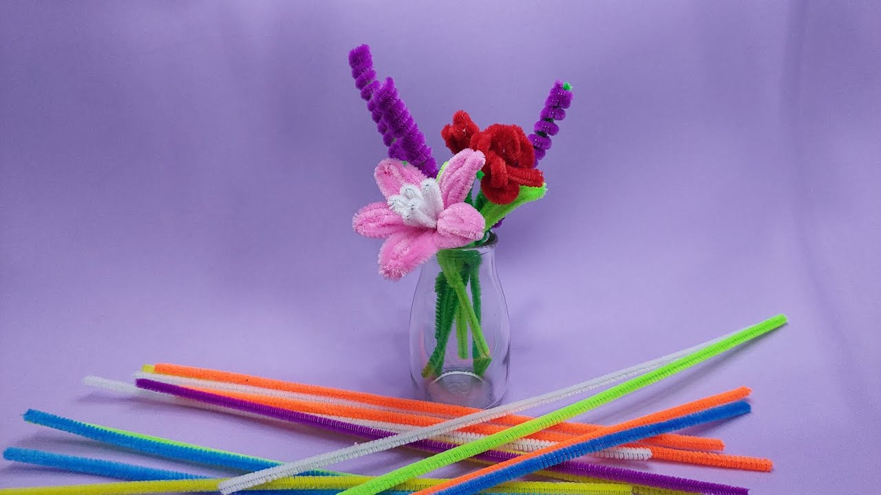 Pipe cleaners Craft easy Pipe cleaners Flowers 💐 YouTube