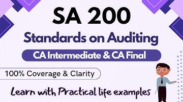 SA-200 "Overall Objectives of an Auditor" in English | CA Inter & Final