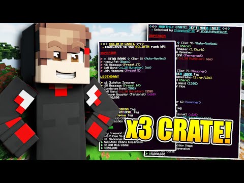 opening THREE MONTHLY crates of OP loot.. (PvPWars SkyBlock)