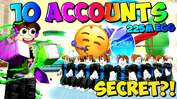Used 10 Accounts To Hatch 225M Egg! Secret Pet? - Clicker Simulator (Roblox)