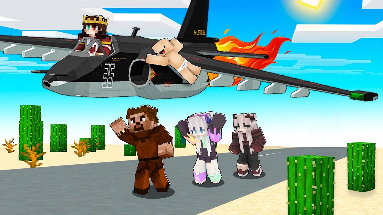 Minecraft'ta Çölde Uzun Bir Uçak Yolculuğu Yaptık 😱 - Minecraft