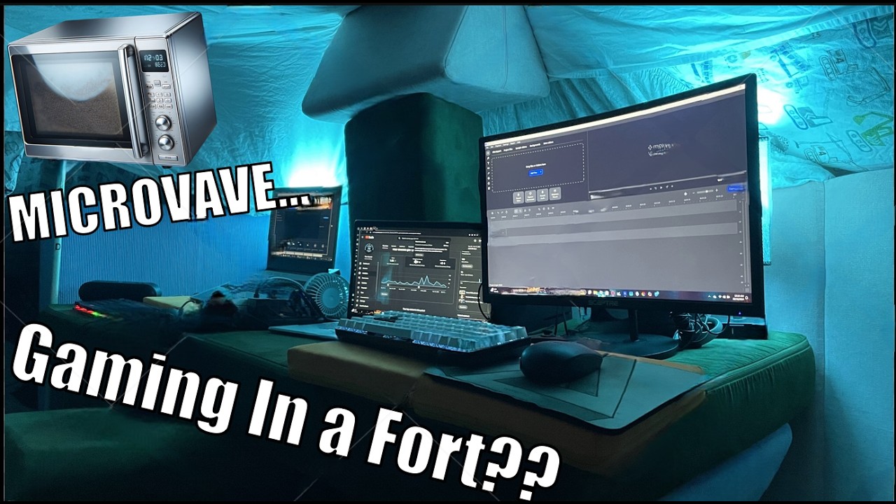 This Pillow Fort has two Gaming Setups