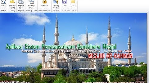 Demo Aplikasi Bendahara Mesjid VBA Excel Macro