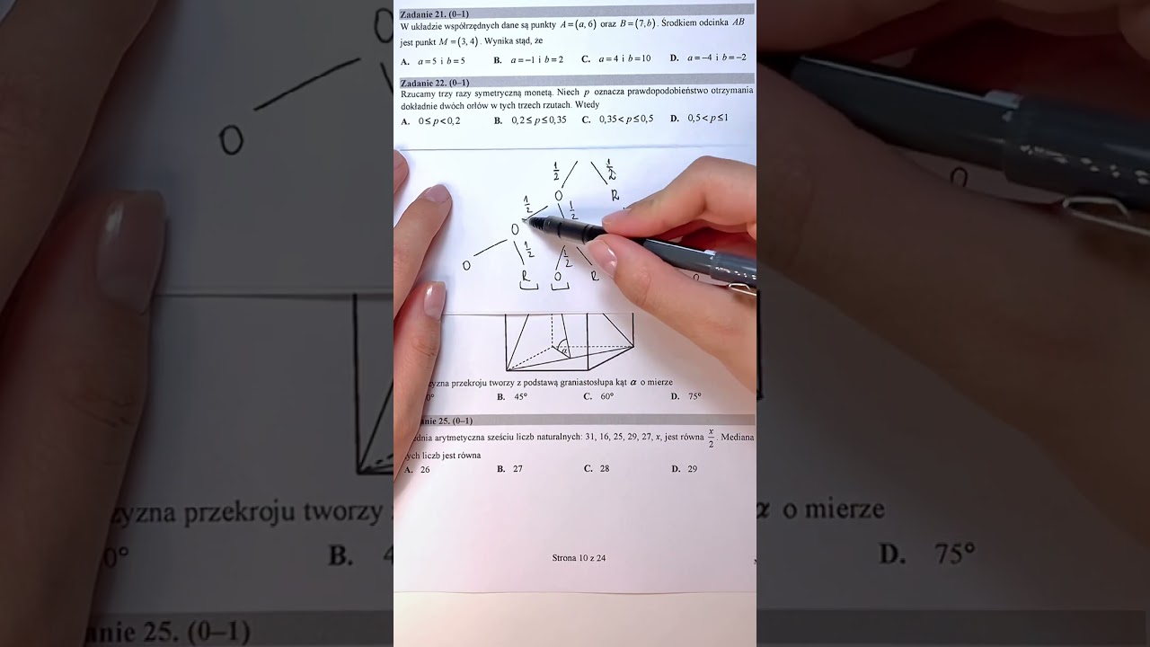 Zadanie 22 maj 2016 CKE, matura z matematyki, prawdopodobieństwo 