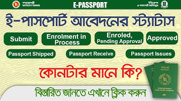 E-Passport application status meaning | ই-পাসপোর্ট অনলাইন স্ট্যাটাসের কোনটার মানে কি?