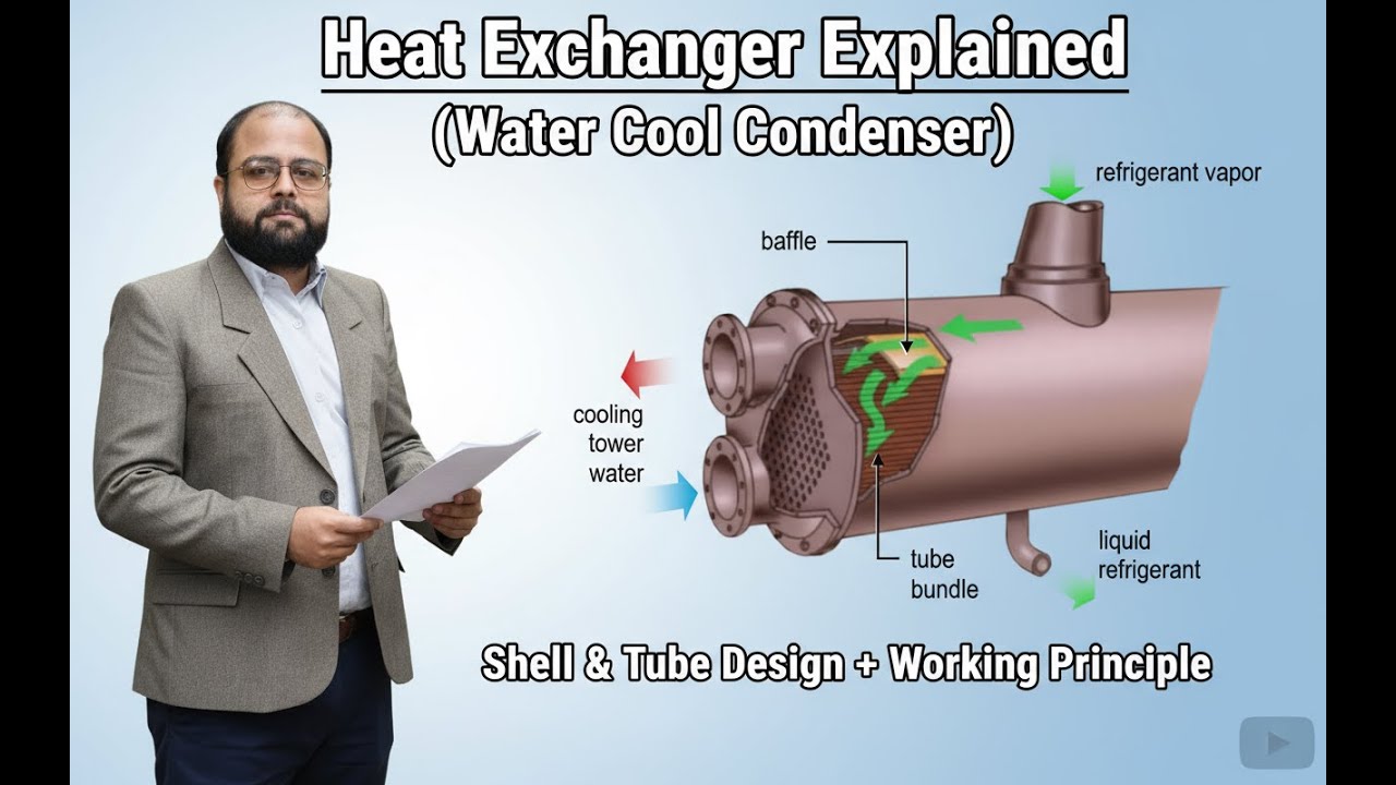 Water-Cooled Condenser Full Concept | HVAC Heat Exchanger Simplified 