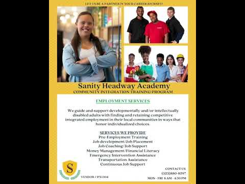 Sanity Headway Academy Employment Services for disABLED Adults