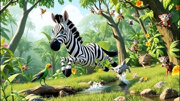 Zigzag Zebra’s Jungle Chase | Jungle Animal Song for Kids | Fun Nursery Rhyme Adventure