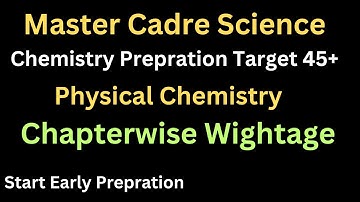 Physical Chemistry Chapterwise weightage ||Master Cadre Science||
