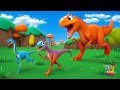 Giant t rex attack  tiny dinos daring escape  dinosaur battle  t rex vs tiny dinosaurs