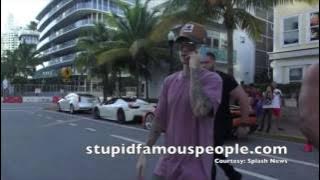 Justin Bieber confronts paparazzi in Miami