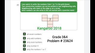 Math Kangaroo 2018 Grade 3&4 Problems#23&24