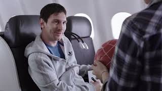 ليو ميسي- مباراة كوبي براينت-أساطير على متن الطائرة-الخطوط الجوية التركية