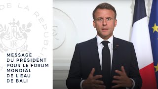 Message du Président de la République pour le forum mondial de l'eau de Bali.