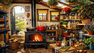 Cozy Spring Cottage Kitchen 🌸 Wood Stove Cooking, Cat & Gentle Nature Sounds