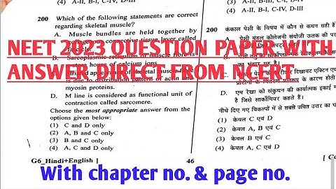NEET 2023 QUESTION PAPER SOLUTION FROM DIRECT NCERT| Ques. 200 set G6 |  #neet2023 #ncert #neet2024
