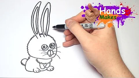Easy How To Draw SnowBall From The Secret Life of Pets Movie For Kids